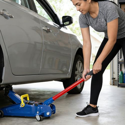 2 Ton Jack Handle Replacement, Horizontal Hydraulic Jack Handle Replacement Kit with Gloves, Anti-Slip Grip Steel Jack Lifting Handles for Most Vehicles, Car Accessories (Red) - color: Red, 2 Ton