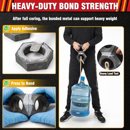 Metal Glue, 2-Part Metal Repair Epoxy for Steel, Iron and Aluminum, 56g