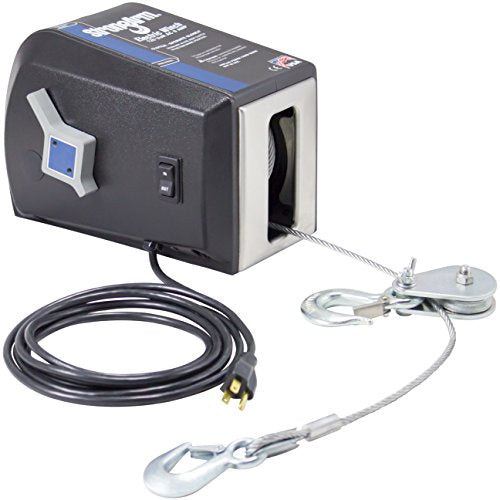 Dutton-Lainson Company - GOLDENROD 24876 (SA12000AC)120V AC Electric Winch - 2,700 lb. Single-Line Capacity, 4,000 lb. Double-Line Capacity, 50' Aircraft Cable and Hook, 3 Rocker Switch, Made in USA - size: 4,000 lb Capacity, style: No Remote