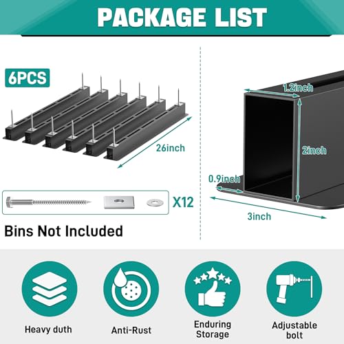 EVERHANGER Ceiling Storage Rack, Heavy Duty Overhead Garage Storage Rack - style: For 5 Bins