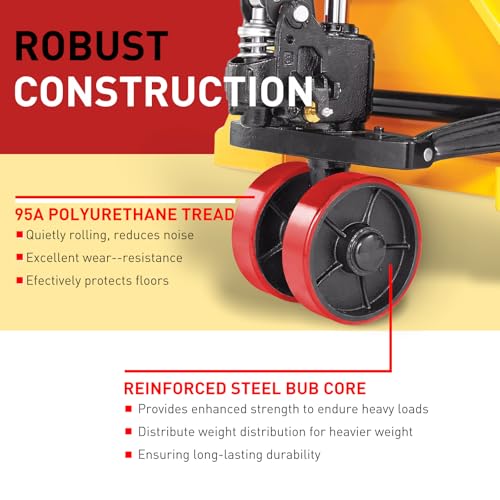 Pallet Jack Wheels Set & Axles 7"x2" Steering 2.75"x3.75" Load Rollers, Red