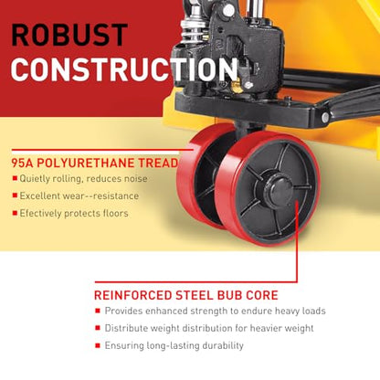 Pallet Jack Wheels Set & Axles 7"x2" Steering 2.75"x3.75" Load Rollers, Red