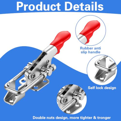 6 Pcs Heavy Duty Toggle Latch Clamp Locking for Door, Lid, Trailer