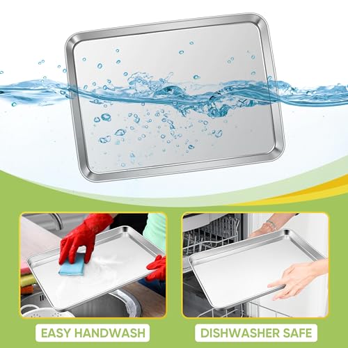 TeamFar Stainless Steel Baking Sheet, 20" x 14" x 1" Large Baking Sheet Pan - size: 19.6" x 13.75" x 1.3"