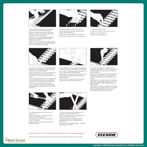 Genuine Flexco 190E Quick-Fit Conveyor Belt Fasteners | #20001 | Steel | Box of 25 | 5/16" to 9/16" | Includes Bonus Belt Smart Belt Repair Gauge – Durable & Reliable Fastening Solution