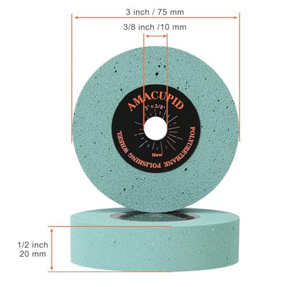 Polyurethane Buffing Wheels 2000 Grit. Mirror Polishing Stainless Steel (3 inch) - size: 3 inch