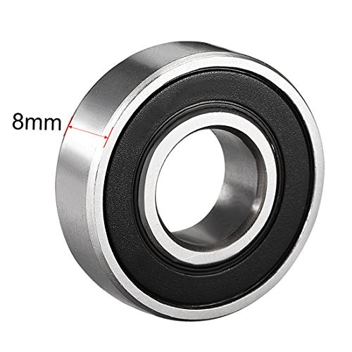 uxcell 6001-2RS Ball Bearing 12mm x 28mm x 8mm Double Sealed 180101 Deep Groove Bearings High Carbon Steel Z1 (Pack of 10) - size: 12mmx28mmx8mm
