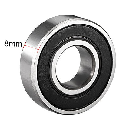 uxcell 6001-2RS Ball Bearing 12mm x 28mm x 8mm Double Sealed 180101 Deep Groove Bearings High Carbon Steel Z1 (Pack of 10) - size: 12mmx28mmx8mm