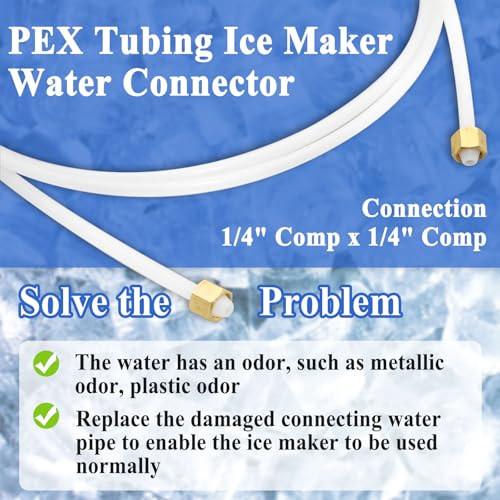 2 Pcs 8FT PEX Ice Maker Water Line Connector for Refrigerator