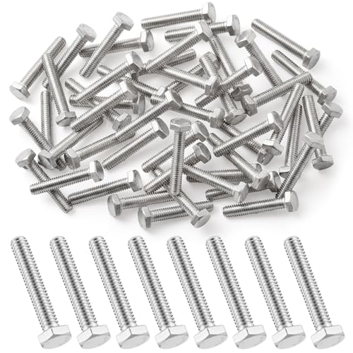 Zonon 50 Pcs 3/8-16 x 1-1/2" Hex Head Screw Bolt, Silver - color: Silver, size: 3/8-16 X 1-1/2"