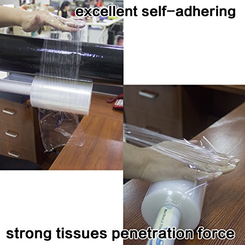 Clear Stretch Wrap 6"×1000' Plastic Wrap Roll for Moving Shipping Wrap - size: 6'' clear