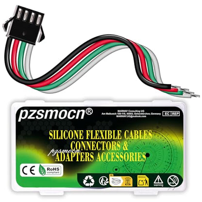 10 Pieces JST SM 2.5mm 4 Pin 20AWG Flexible Silicone Connector Kit - size: 4-Pin, style: JST-SM-M