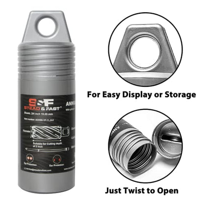 S&F STEAD & FAST Annular Cutter High Speed Steel 1-3/8" x 2" with Pilot Pin - size: 1-3/8"x 2"
