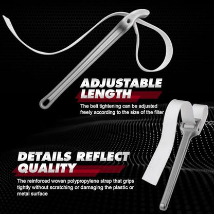 Lasnten 16 Inch Oil Filter Strap Wrench for Plumbing Adjustable Pipe Wrench
