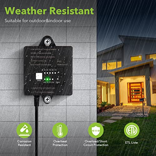 60W Low Voltage Transformer Outdoor, 120V AC to 12V DC