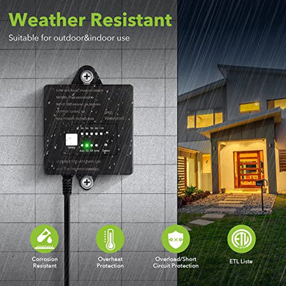 60W Low Voltage Transformer Outdoor, 120V AC to 12V DC