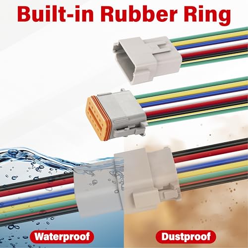 Deutsch DT 12 Pin Grey Male Female Wiring Harness Connector 2 Kits, 16 AWG - color: 2 Sets-Grey, size: 12Pin