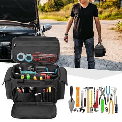 Rexmica Small Tool Bag Tool Storage Organizer Tactical Range Bag, Black - color: Black