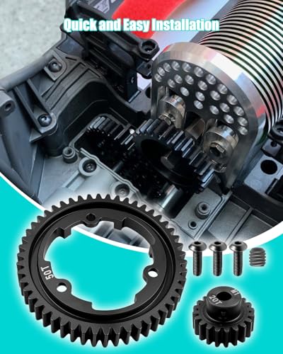 50T M1.0 Spur Gear and 20T Pinion Gear Fit for Traxxas X-Maxx