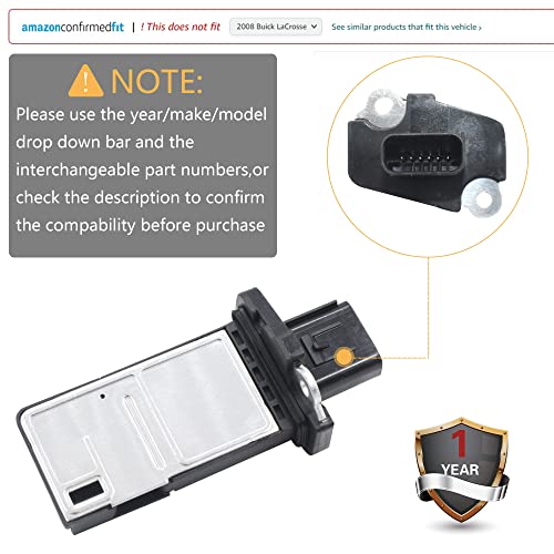 Maf Mass air Flow Sensor Meter Compatible with Ford Crown Victoria 2004-2011; Lincoln Navigator 2005-2011; Mercury Milan 2006-2011 and More Replace OE 3L3A-12B579-BA