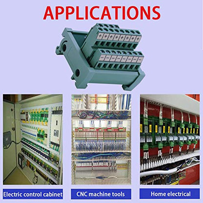 2 in 8 Out 25A DIN Rail Terminal Blocks Distribution Breakout - style: 2 IN 8 OUT
