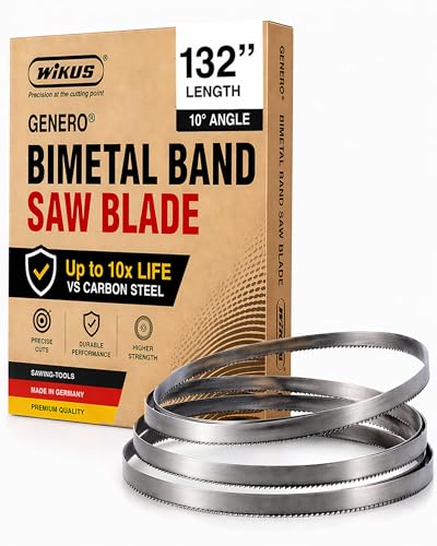 132" x 1 1/4" Sawmill Bandsaw Blade - Band Saw Wood Cutting Tools - Resharpenable Bi Metal Bandsaw with 10° Precision - Portable Band Saw Blades for Sawmill, 1.15 TPI, 0.042'' Thick, Woodworking Tools - size: 132'' X 1 1/4'' X 0.042''