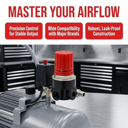 AB-9051116 Pressure Reducer Fits Stanley Bostitch Husky Hitachi Craftsman Air Compressors - color: Pressure Regulator