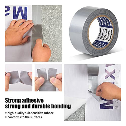 Duct Tape Heavy Duty Waterproof Silver Duct Tape for Home Repair, Bundles - color: Grey