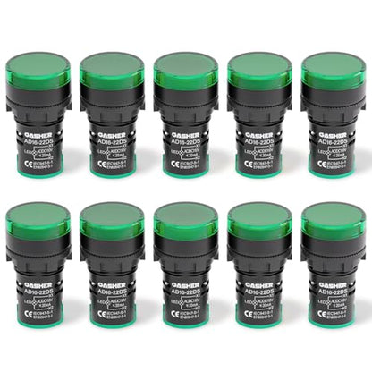 GASHER 10PCS 110V 20mA Energy Saving Indicator Light Green - color: Green