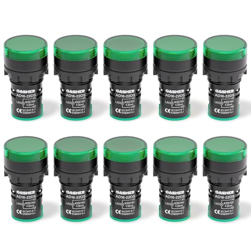 GASHER 10PCS 110V 20mA Energy Saving Indicator Light Green - color: Green