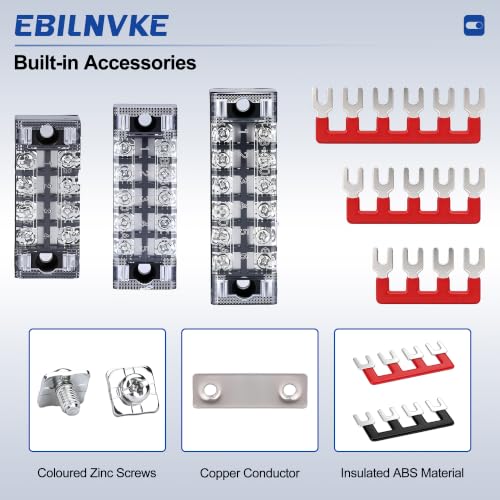 Terminal Block 15A 600V 4/5/6 Position Dual Row Screw Terminal - size: 6PCS 15A 4/5/6P
