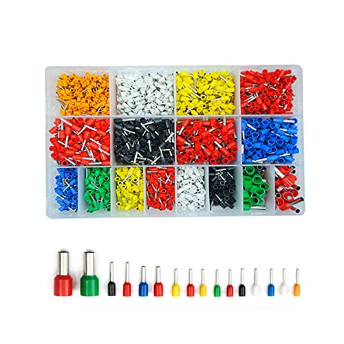 2120pcs Wire Ferrules Terminals Kit, Ferrule Crimping Kit Assortment Ferrule Wire Crimp Pin Terminal Connector Wire Insulated Cord Pin Ends Terminals for DIY Electrical Motorcycle Vehicle Boat