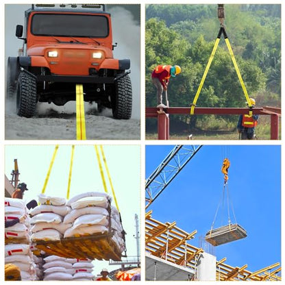 Shappy 2 Pcs 10' x 2" Lifting Sling Straps Heavy Duty Nylon Tree Saver - size: 10' X 2"