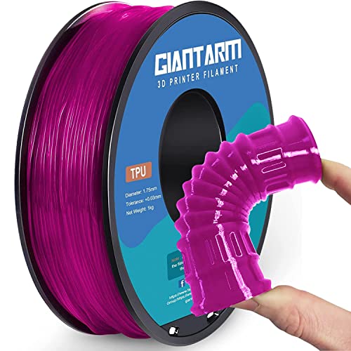 GIANTARM 95A TPU 3D Printer Filament 1.75mm, 1kg, Clear Pink, +/- 0.03mm - color: Tpu-pink