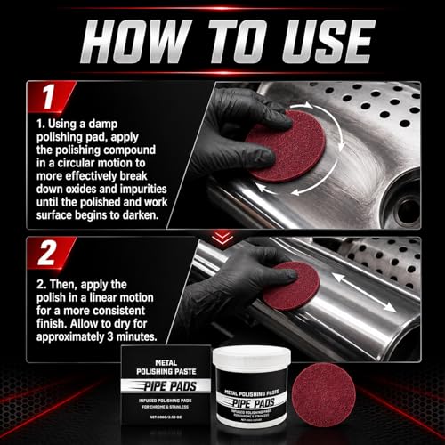 2Pcs Buffing & Finishing Care Set, Includes Polishing Paste and Matching Pads. All-in-one for Daily Metal Surface Maintenance, Simple Operation