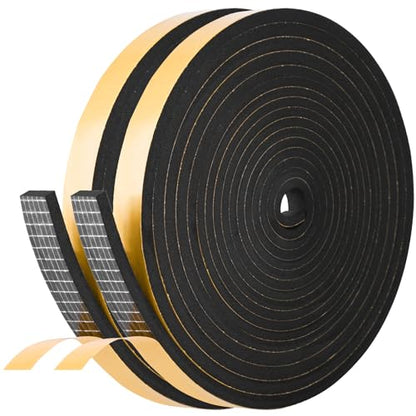 Self Adhesive Foam Tape Weatherstrip 1/2in x 1/4in x 66Ft High Density Foam Insulation Strips Foam Seal Weather Stripping with Strong Adhesive for Door and Window Sound Isolation Soundproofing - size: 1/2in x 1/4in x 66Ft
