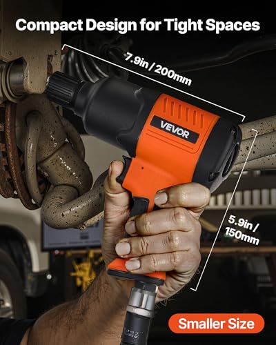 VEVOR Air Impact Wrench, 1/2" Drive Pneumatic Impact Wrench Up to 1100 ft-lbs Reverse Torque, 7500RPM 4-Speed Adjustable & Lightweight Pneumatic Gun for Auto Repairs and Maintenance - size: 7.9 × 5.9 × 2.8 in, style: 1/2" 1100 ft-lbs