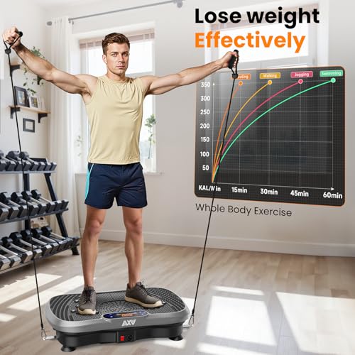 AXV Vibration Plate Exercise Machine Fitness Platform Body Vibrating Board - color: BT.PRO.GRAY