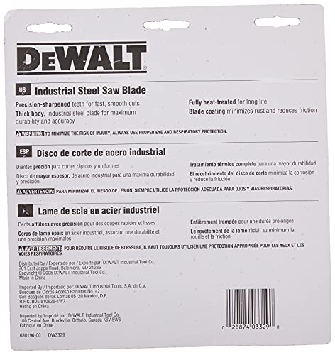 DEWALT Circular Saw Blade, 7 1/4 Inch, 68 Tooth, Metal Cutting (DW3329)