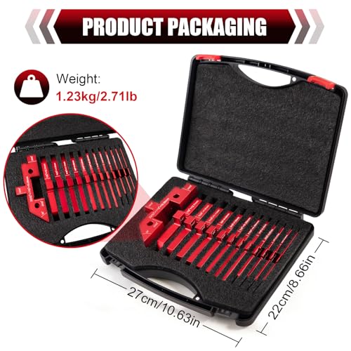 AJulyBee 14 PCS Woodworking Setup Blocks with Storage Case