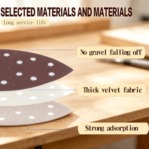 40 Pack 11 Hole Mouse Sander Sandpaper 2 Pack Replacement Pads Hook Loop Sanding Discs 60 80 120 240 Grit Sand Paper for Wood Furniture Dust Extraction