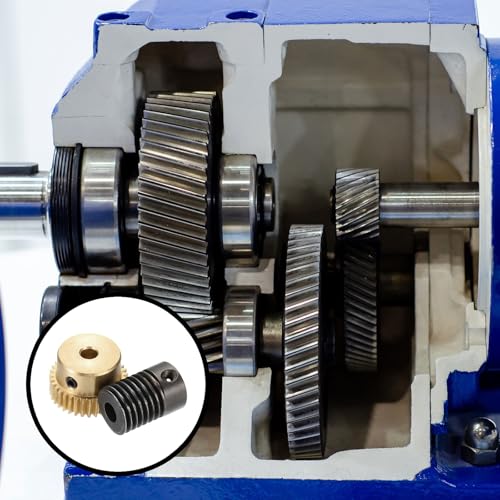 uxcell Worm Gear Set Right Rotation 35T 0.5 Module 1:35 Reduction Rate - size: Gear-4mm, Rod-5mm Bore, style: 0.5M-35T