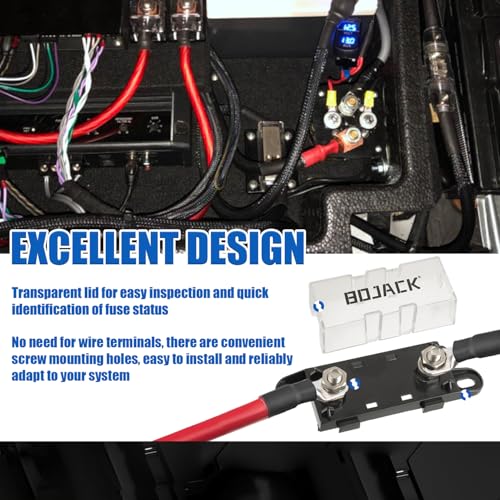 BOJACK 200A ANL Fuse Holder and 200Amp 32VDC ANL Fuses for Audio and Video Systems - size: 200A