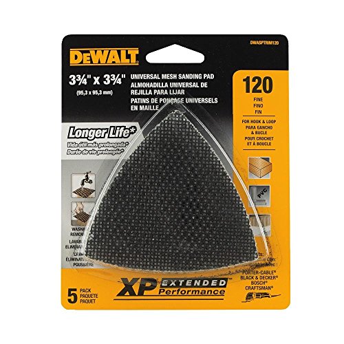 DEWALT DWASPTRIM120 120 Grit Mesh Oscillating Triangle (5 Piece) (Pack of 2) - size: 1 Count (Pack of 2)
