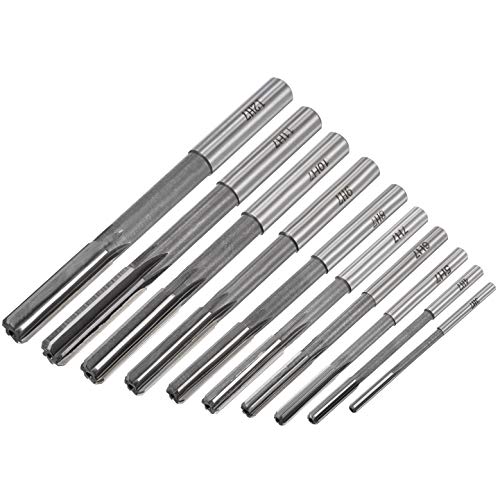 uxcell Chucking Reamer Set Lathe Machine Reamer Straight Flute Milling Cutter High Speed Steel H7 Tolerance (3mm 4mm 5mm 6mm 7mm 8mm 9mm 10mm 11mm 12mm) 10pcs - style: H7