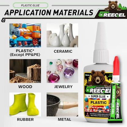 Plastic CA Glue, 2 oz Clear Super Glue for Plastic Models 3D Prints - size: 2 Ounce, style: Plastic Super Glue