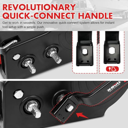 X-BULL Heavy Duty Boat Trailer Winch 3500 LBS 32FT Strap New Upgraded Quick-Connect Handle and Enclosed Housing, 2-Way Ratchet 4:1/8:1 Gear Winch for Boat, Truck, Trailer, RV, ATV, Jet Ski - size: 3500 LBS