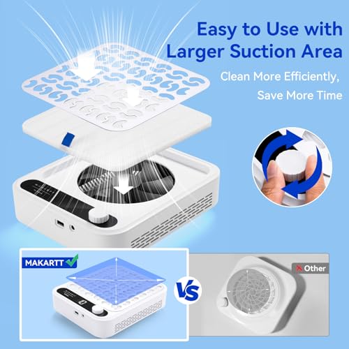 Makartt Nail Dust Collector - 4200 RPM Adjustable Speed Digital Display - color: Larina Nail Dust Collector