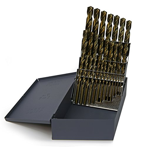 Stark 29-Pieces Cobalt Drill Bit Set - M35 HSS Twist Jobber Length for Hardened Metal, Cast Iron, Stainless Steel, and Wood Plastic with Indexed Storage Case, 1/16"-1/2" - size: 29 PCS Set Cobalt Steel