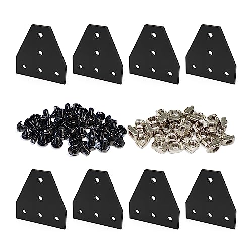 8 Sets 2020 Aluminum Extrusion Profile Hardware V T Slot Brackets - style: 8Pcs T Type Bracket with Bolt Nut